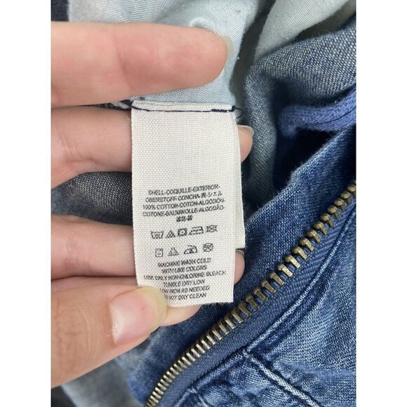 Free People Womens Denim Jumpsuit Size 27 Boiler Suit Blue Long Sleeve Cotton - Picture 7 of 12